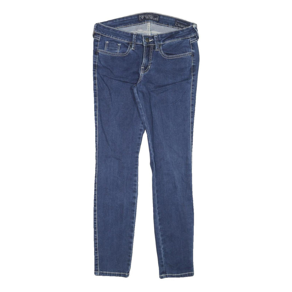GUESS Womens Slim Blue Denim Jeans W28 L28 Zip Closure Stretch Comfort