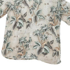 CROFT & BARROW Mens Beige Tropical Leaf Print Shirt L Casual Summer Holiday