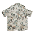 CROFT & BARROW Mens Beige Tropical Leaf Print Shirt L Casual Summer Holiday