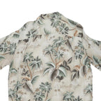 CROFT & BARROW Mens Beige Tropical Leaf Print Shirt L Casual Summer Holiday