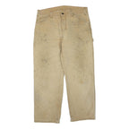 DICKIES Mens Cotton Blend Beige Regular Fit Straight Leg Trousers W34 L28
