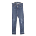 LEVI'S Selvedge Womens Blue Slim Skinny Denim Medium W25 L29 Stretch Zip Jeans