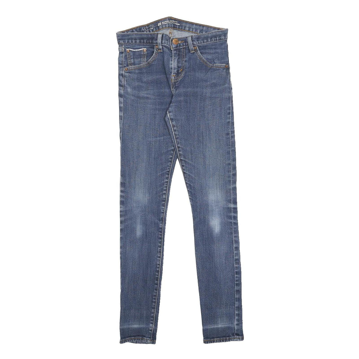 LEVI'S Selvedge Womens Blue Slim Skinny Denim Medium W25 L29 Stretch Zip Jeans