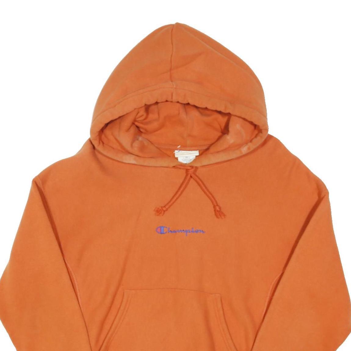 CHAMPION REVERSE WEAVE Womens Orange Pullover Hoodie S Cotton Blend Casual