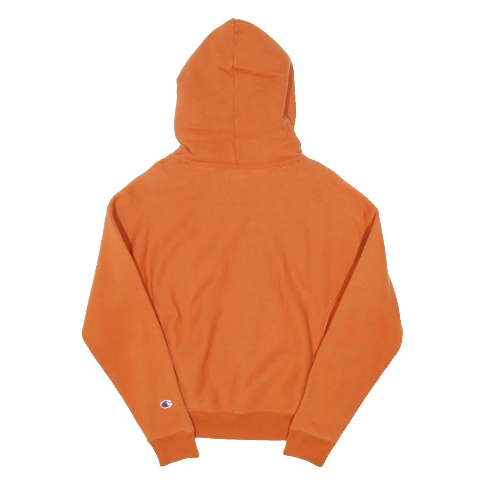 CHAMPION REVERSE WEAVE Womens Orange Pullover Hoodie S Cotton Blend Casual