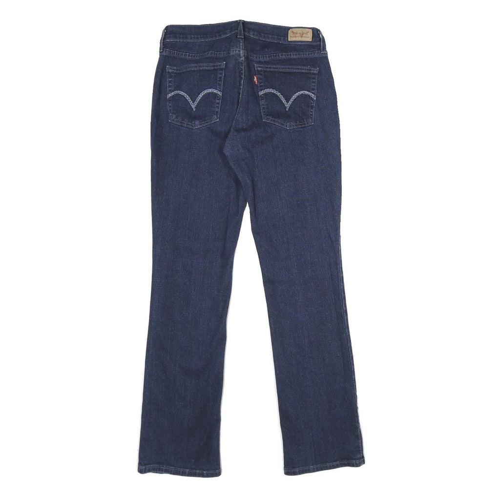 LEVI'S Womens Dark Blue Regular Straight Denim Jeans W30 L32 Zip Closure
