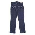 LEVI'S Womens Dark Blue Regular Straight Denim Jeans W30 L32 Zip Closure