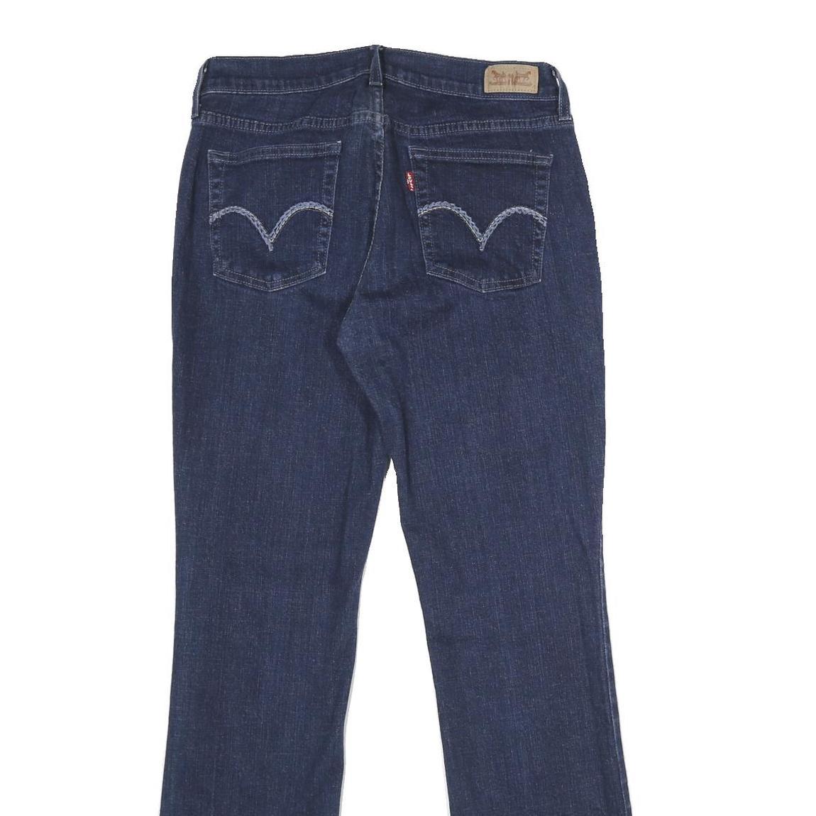 LEVI'S Womens Dark Blue Regular Straight Denim Jeans W30 L32 Zip Closure
