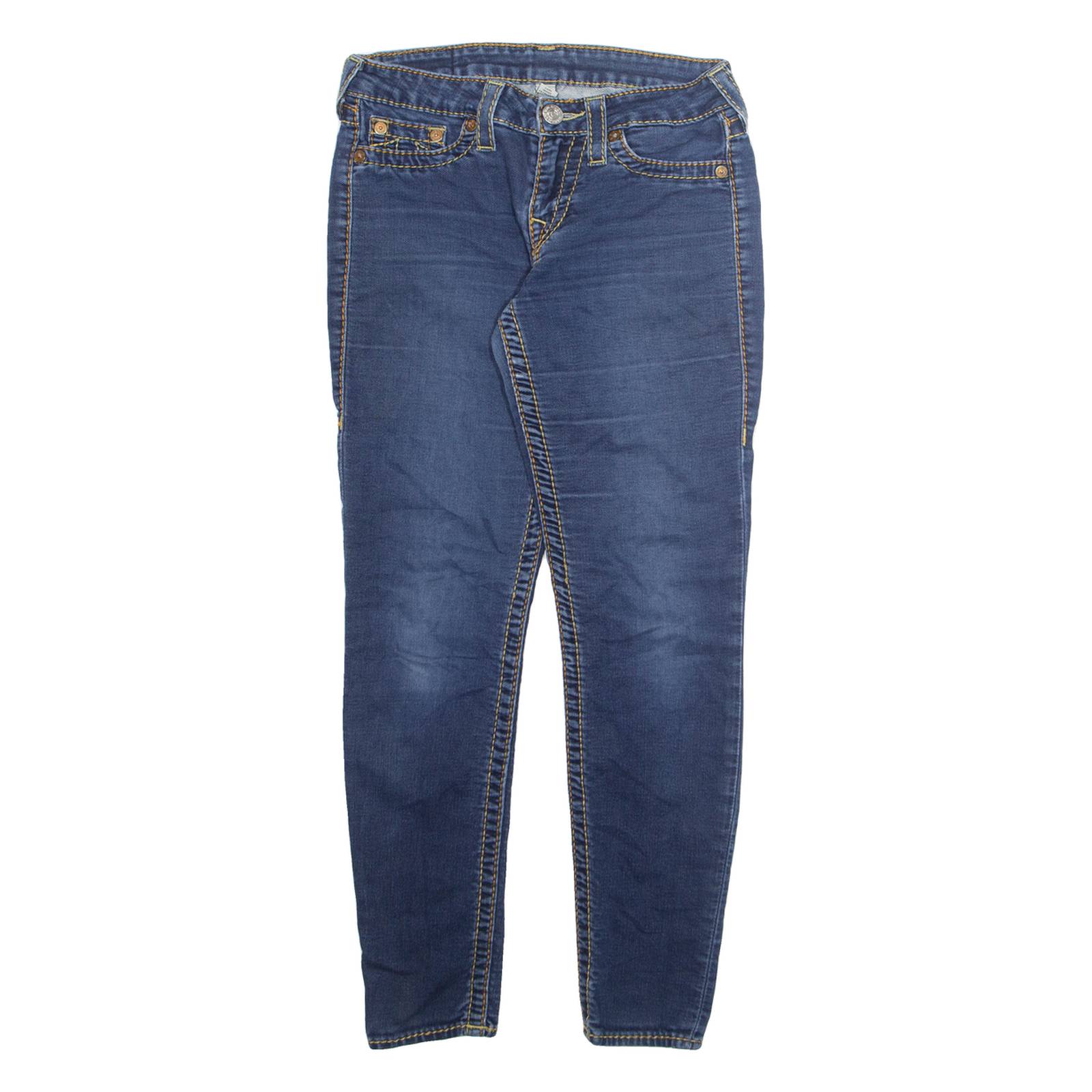 TRUE RELIGION Womens Jeans Blue Regular Tapered Stone Wash W28 L27