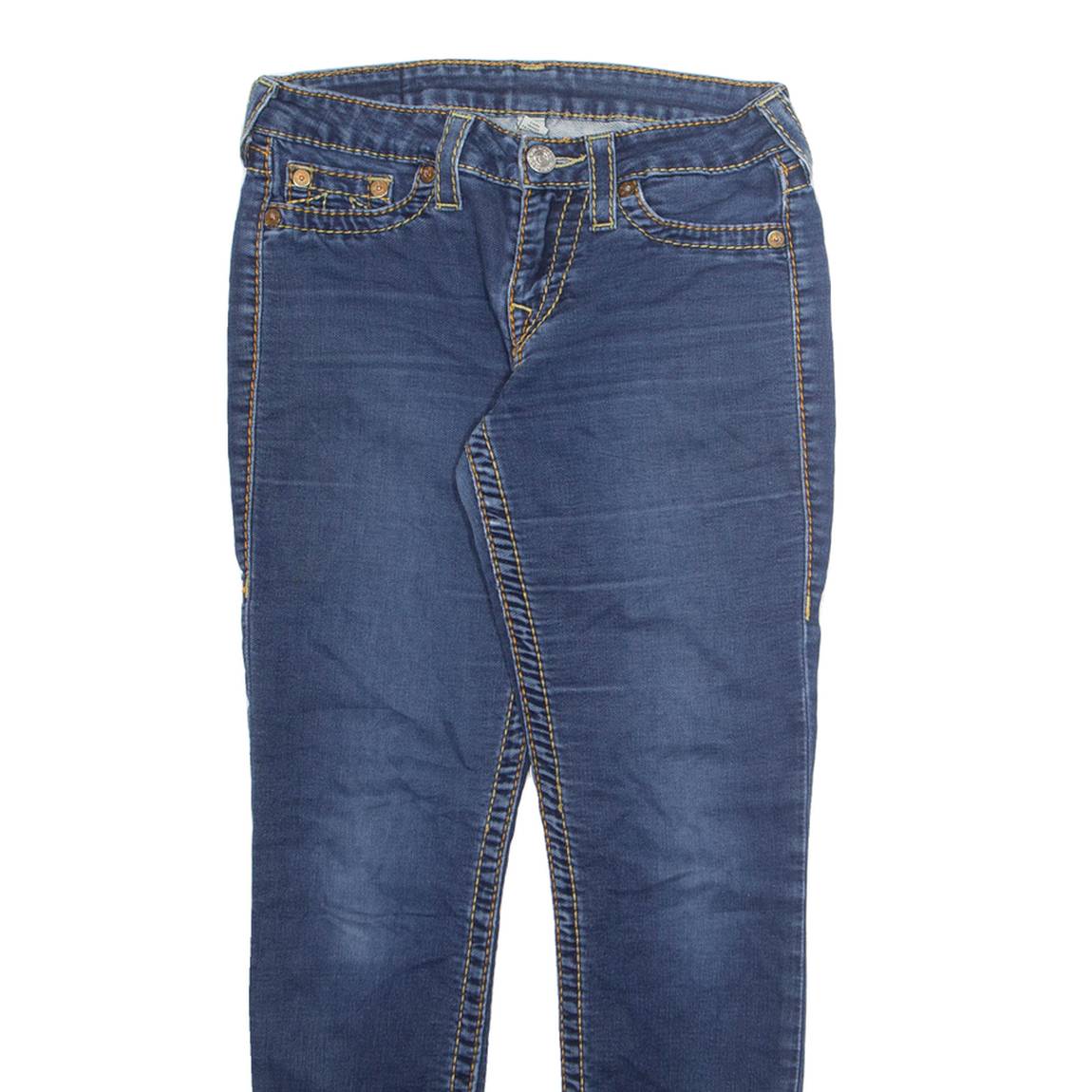 TRUE RELIGION Womens Jeans Blue Regular Tapered Stone Wash W28 L27