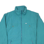 Mens Teal Zip Up Jacket XL Polyester Blend Plain Pocketed Casual Outerwear