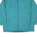 Mens Teal Zip Up Jacket XL Polyester Blend Plain Pocketed Casual Outerwear