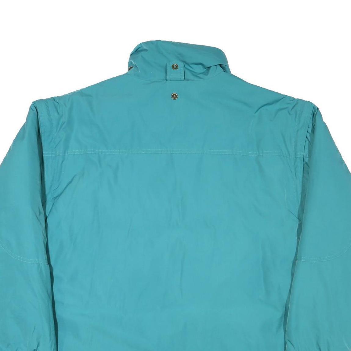 Mens Teal Zip Up Jacket XL Polyester Blend Plain Pocketed Casual Outerwear