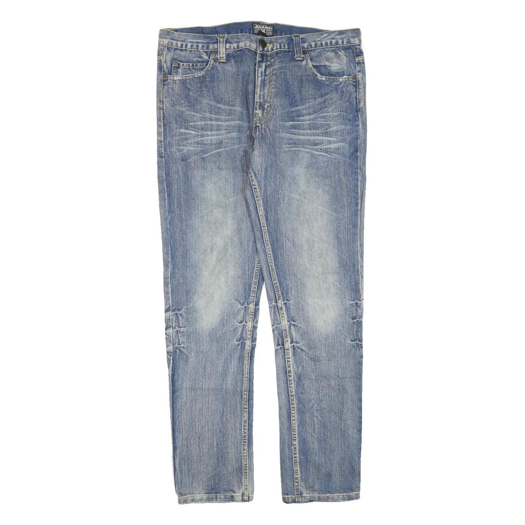 DICKIES Mens Regular Fit Blue Denim Jeans W36 L32 Casual Cotton Blend Zip