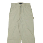 ASOS Womens Cotton Blend Beige Relaxed Straight Trousers W26 L26 Casual Utility
