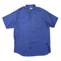 D FOR DIRECT Mens Blue Shirt L Polyester Short Sleeve Button Down Pocket