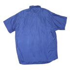 D FOR DIRECT Mens Blue Shirt L Polyester Short Sleeve Button Down Pocket