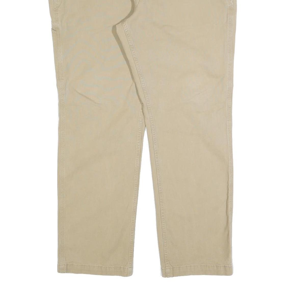 CARHARTT Mens Cotton Blend Beige Regular Fit Straight Leg Trousers W40 L32
