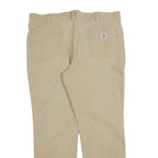 CARHARTT Mens Cotton Blend Beige Regular Fit Straight Leg Trousers W40 L32