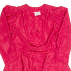 MARILYN Peplum Womens Printed Blouse Red Puff Sleeve 90s Crazy Pattern S