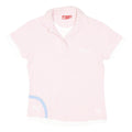 PUMA Womens Pink & White Short Sleeve Plain Polo Shirt UK 14 Cotton Blend