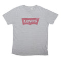 LEVI'S Mens Grey Red Logo Graphic T-Shirt L Short Sleeve Crew Neck Cotton Blend