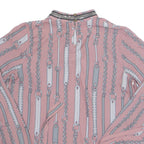 Womens Printed Blouse Pink V-Neck Long Sleeve Crazy Pattern M