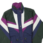 ANDY JOHNS Mens Green & Purple Navy White Zip Jacket M Polyester Blend