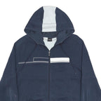 BOSS HUGO BOSS Mens Navy Blue & White Zip Up Hoodie XL Cotton Blend Casual