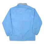 Mens Blue Lightweight Nylon Zip-Up Jacket L Plain Casual Outdoor Windbreaker
