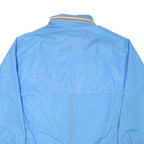 Mens Blue Lightweight Nylon Zip-Up Jacket L Plain Casual Outdoor Windbreaker
