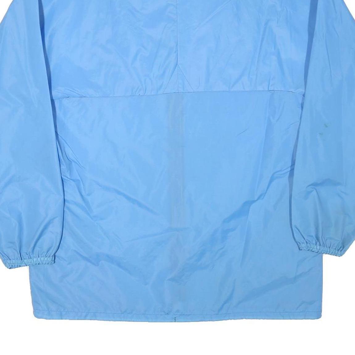 Mens Blue Lightweight Nylon Zip-Up Jacket L Plain Casual Outdoor Windbreaker