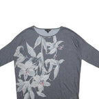 PHASE EIGHT Womens Grey Printed Top 3/4 Sleeve Round Neck UK 8 Casual
