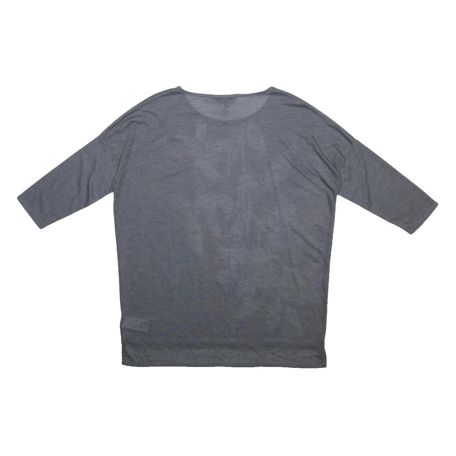 PHASE EIGHT Womens Grey Printed Top 3/4 Sleeve Round Neck UK 8 Casual