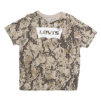 LEVI'S Mens Beige & Brown Graphic T-Shirt M Short Sleeve Crew Neck Cotton