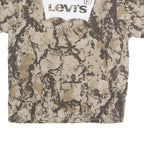 LEVI'S Mens Beige & Brown Graphic T-Shirt M Short Sleeve Crew Neck Cotton