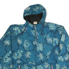 NASTY Mens Blue Crazy Pattern Outdoor Jacket L Polyester Blend Woven Hooded Zip