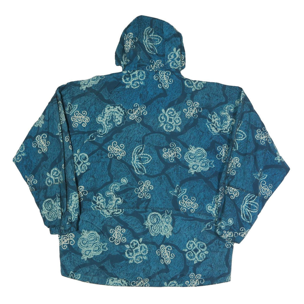 NASTY Mens Blue Crazy Pattern Outdoor Jacket L Polyester Blend Woven Hooded Zip