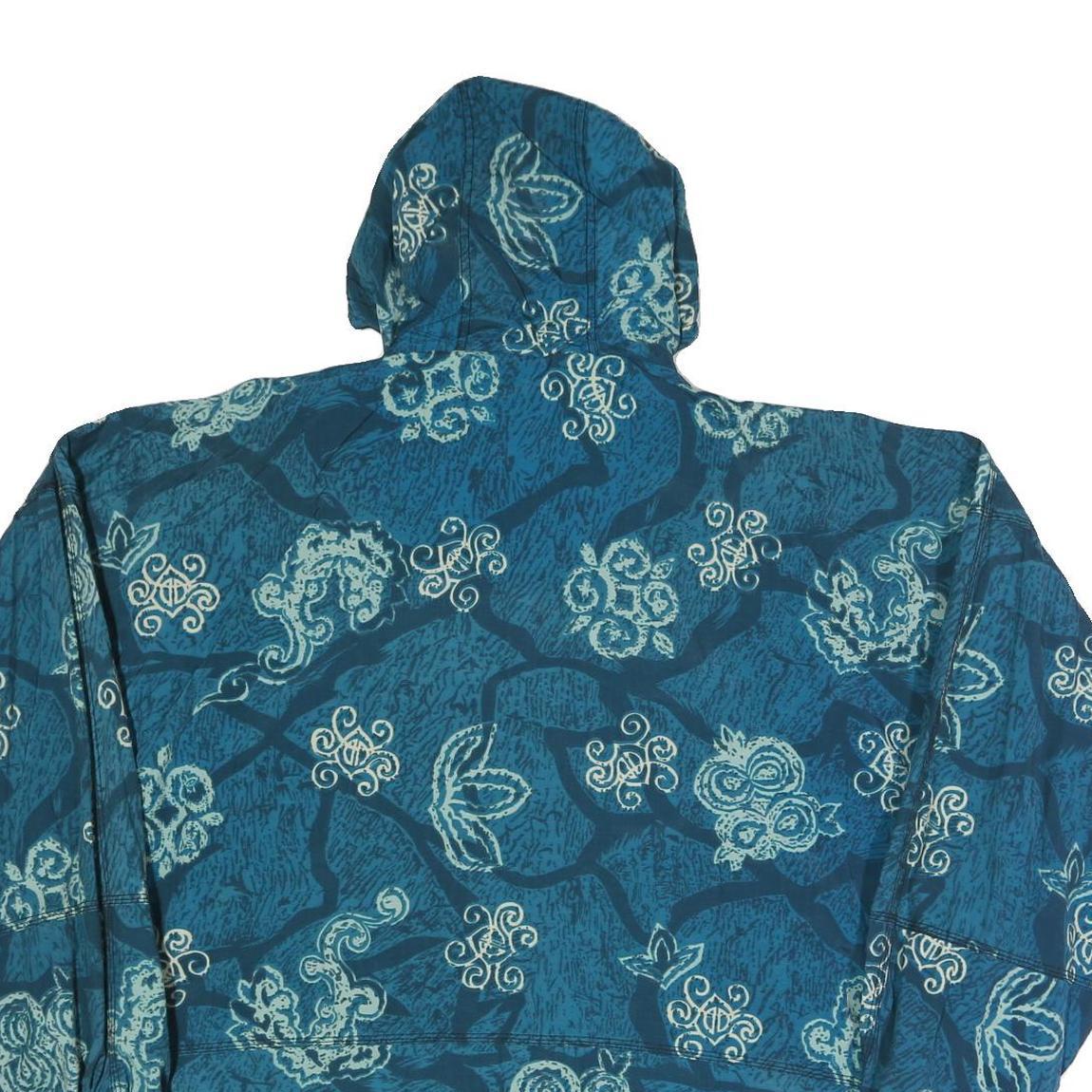 NASTY Mens Blue Crazy Pattern Outdoor Jacket L Polyester Blend Woven Hooded Zip