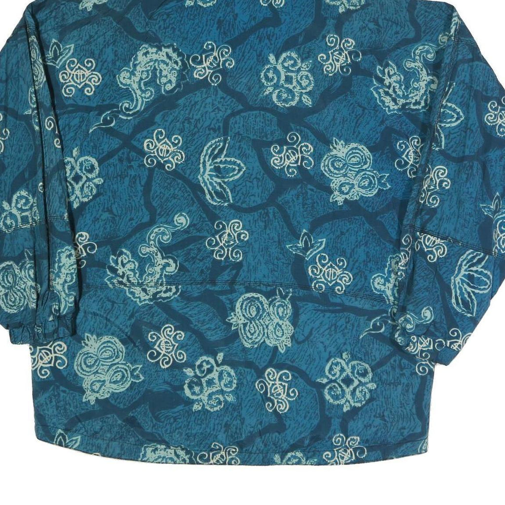 NASTY Mens Blue Crazy Pattern Outdoor Jacket L Polyester Blend Woven Hooded Zip