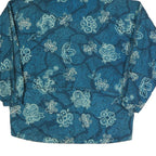 NASTY Mens Blue Crazy Pattern Outdoor Jacket L Polyester Blend Woven Hooded Zip