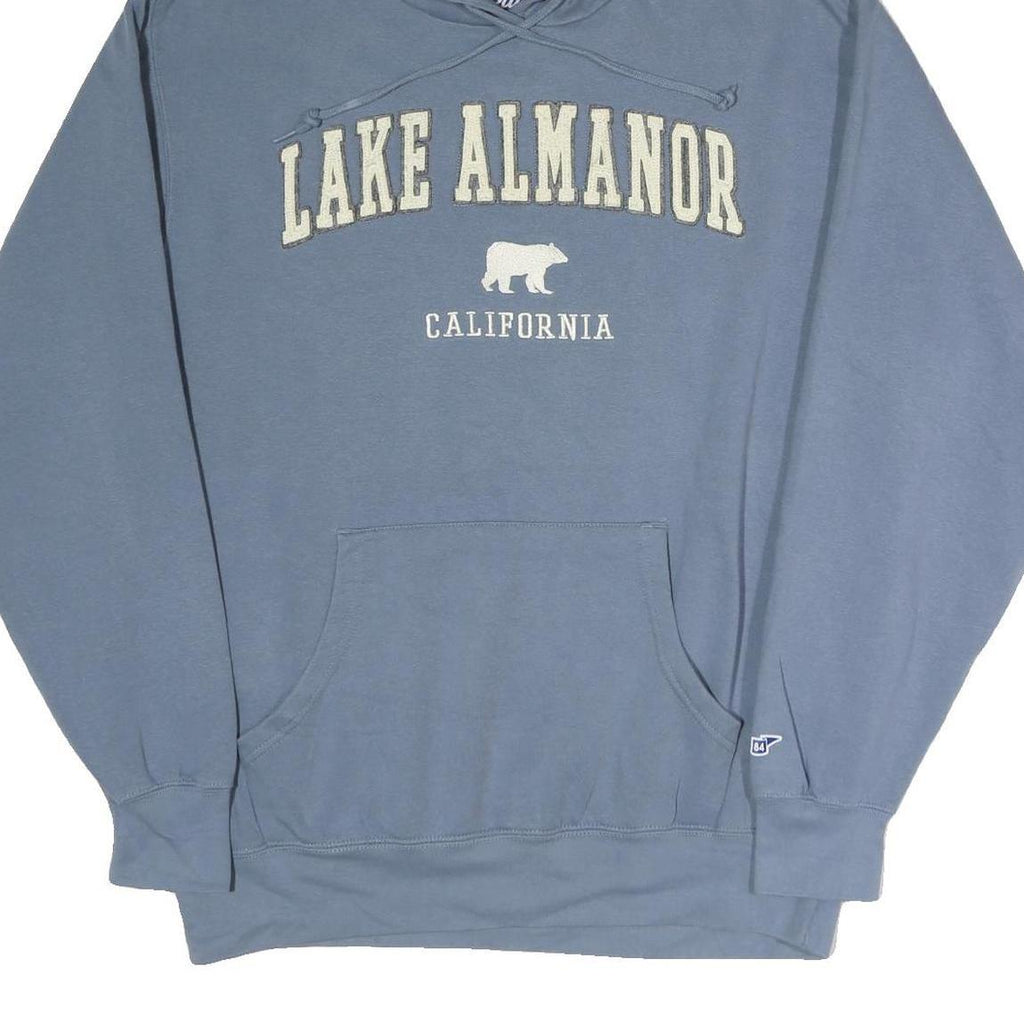 BLUE84 Mens Blue Lake Almanor California Pullover Hoodie L Casual Cotton