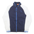 PUMA Mens Navy & White Track Jacket M Polyester Blend Plain Zip Sports