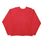 TULTEX Mens Red Crew Neck L Cotton Blend Sweatshirt Plain Pullover Casual
