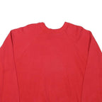 TULTEX Mens Red Crew Neck L Cotton Blend Sweatshirt Plain Pullover Casual