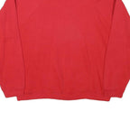 TULTEX Mens Red Crew Neck L Cotton Blend Sweatshirt Plain Pullover Casual