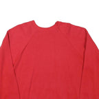 TULTEX Mens Red Crew Neck L Cotton Blend Sweatshirt Plain Pullover Casual