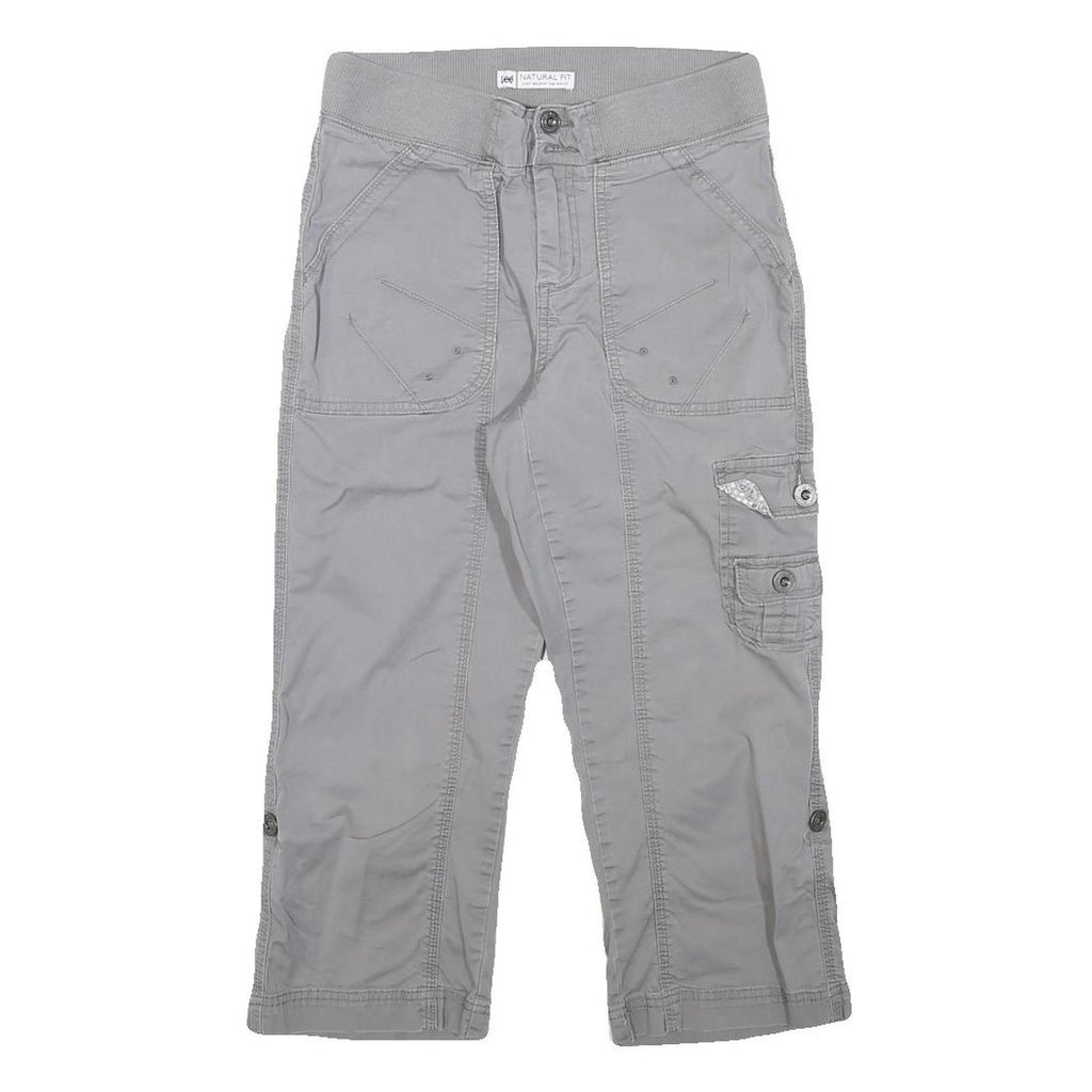 LEE Womens Shorts Grey Casual Cargo M W27 Button-Up Pockets Cotton Blend