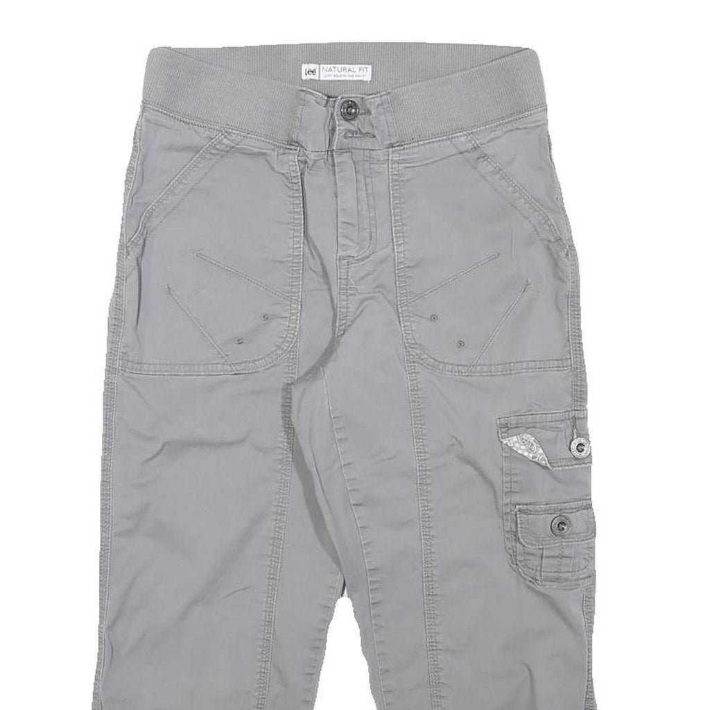 LEE Womens Shorts Grey Casual Cargo M W27 Button-Up Pockets Cotton Blend