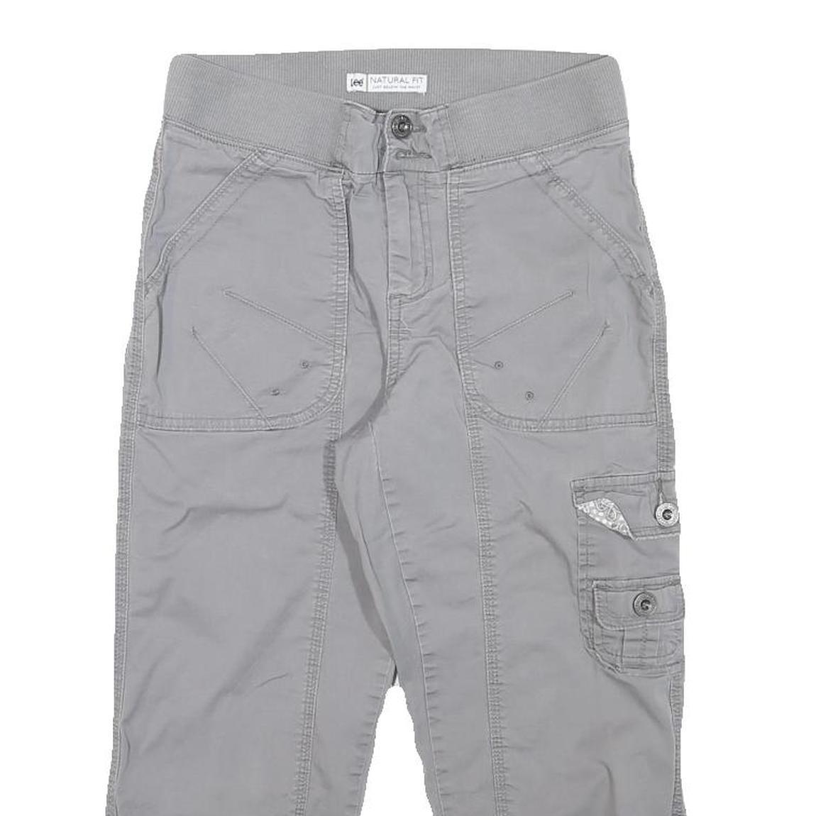 LEE Womens Shorts Grey Casual Cargo M W27 Button-Up Pockets Cotton Blend